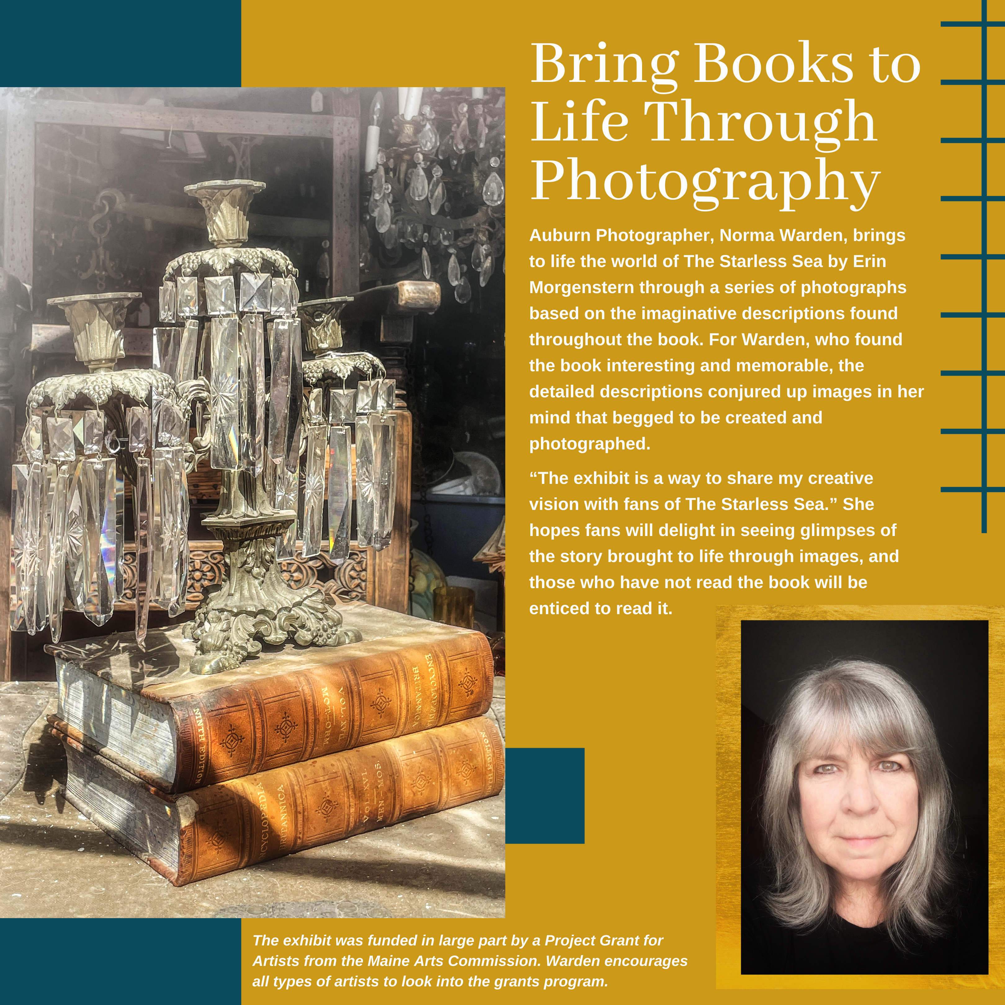 Local artist Norma Warden exhibits her photography in the APL Grand Reading Room. 