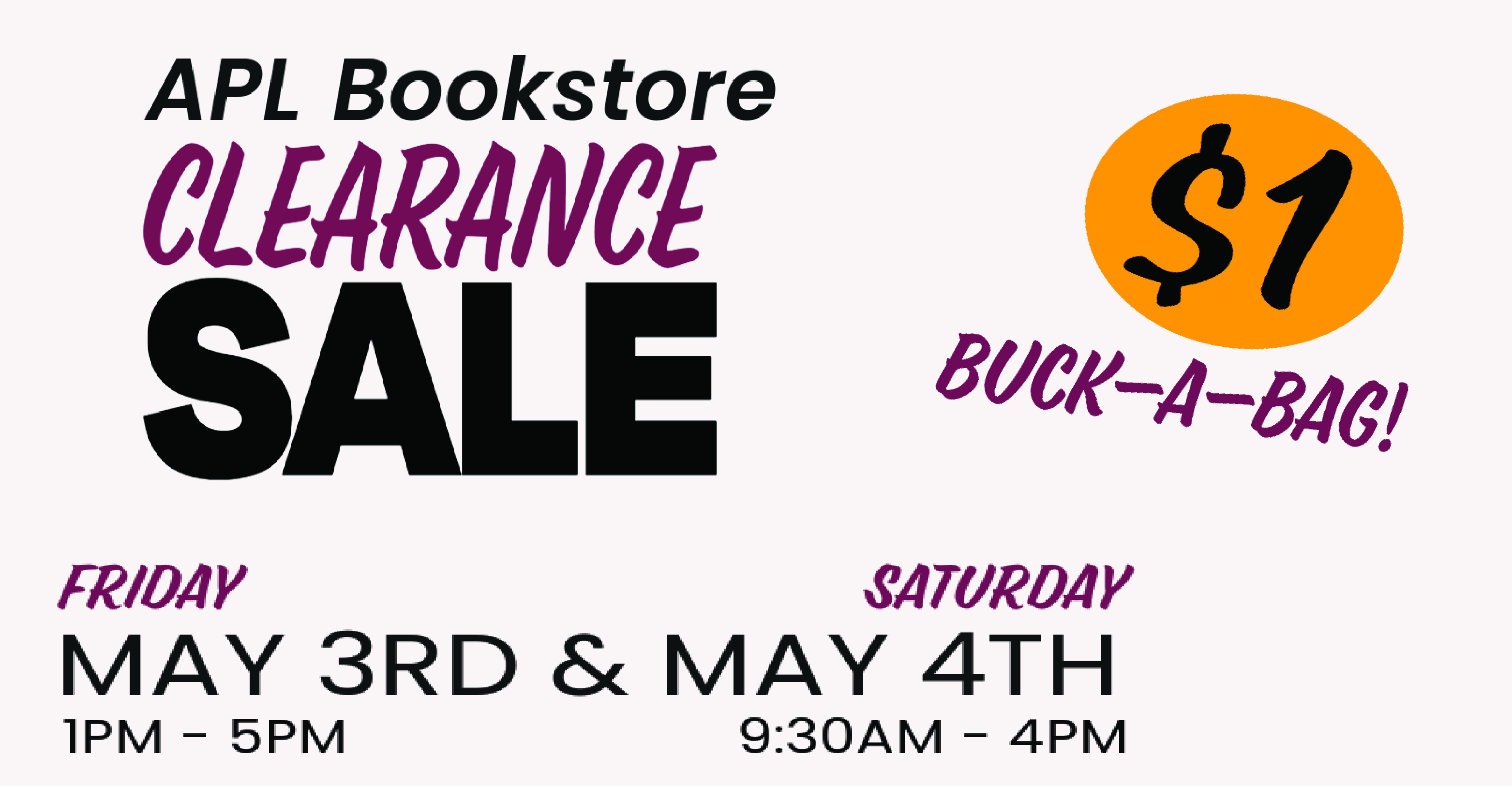 APL Bookstore Clearance Sale 