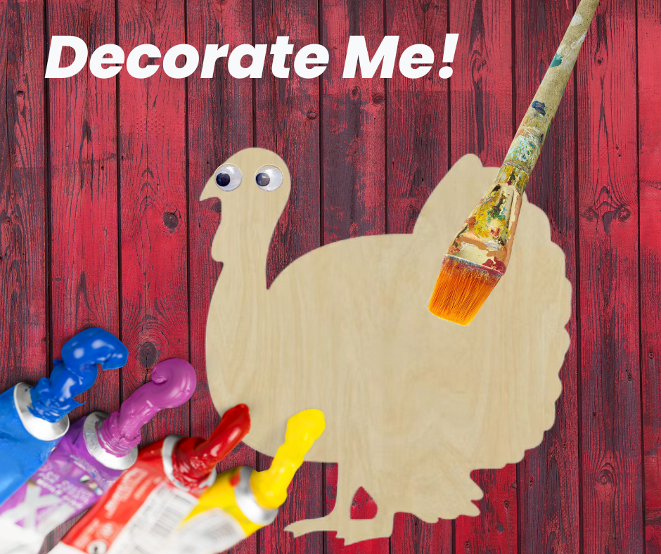 Paint with a wooden turkey