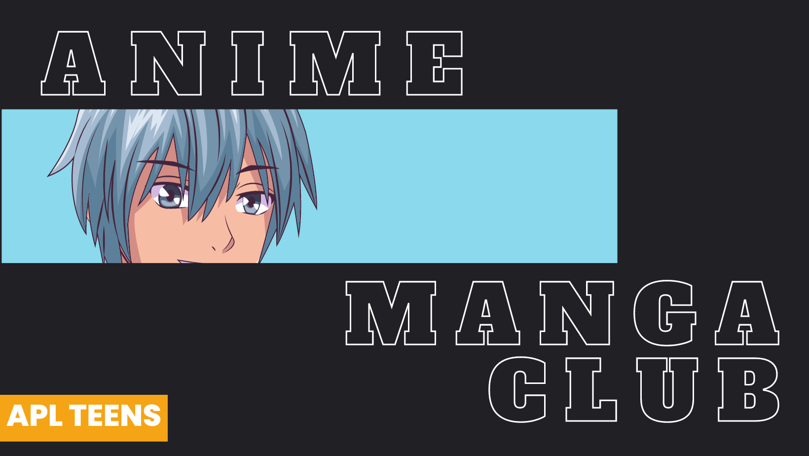 Anime and Manga Club with Boy with Blue Hair