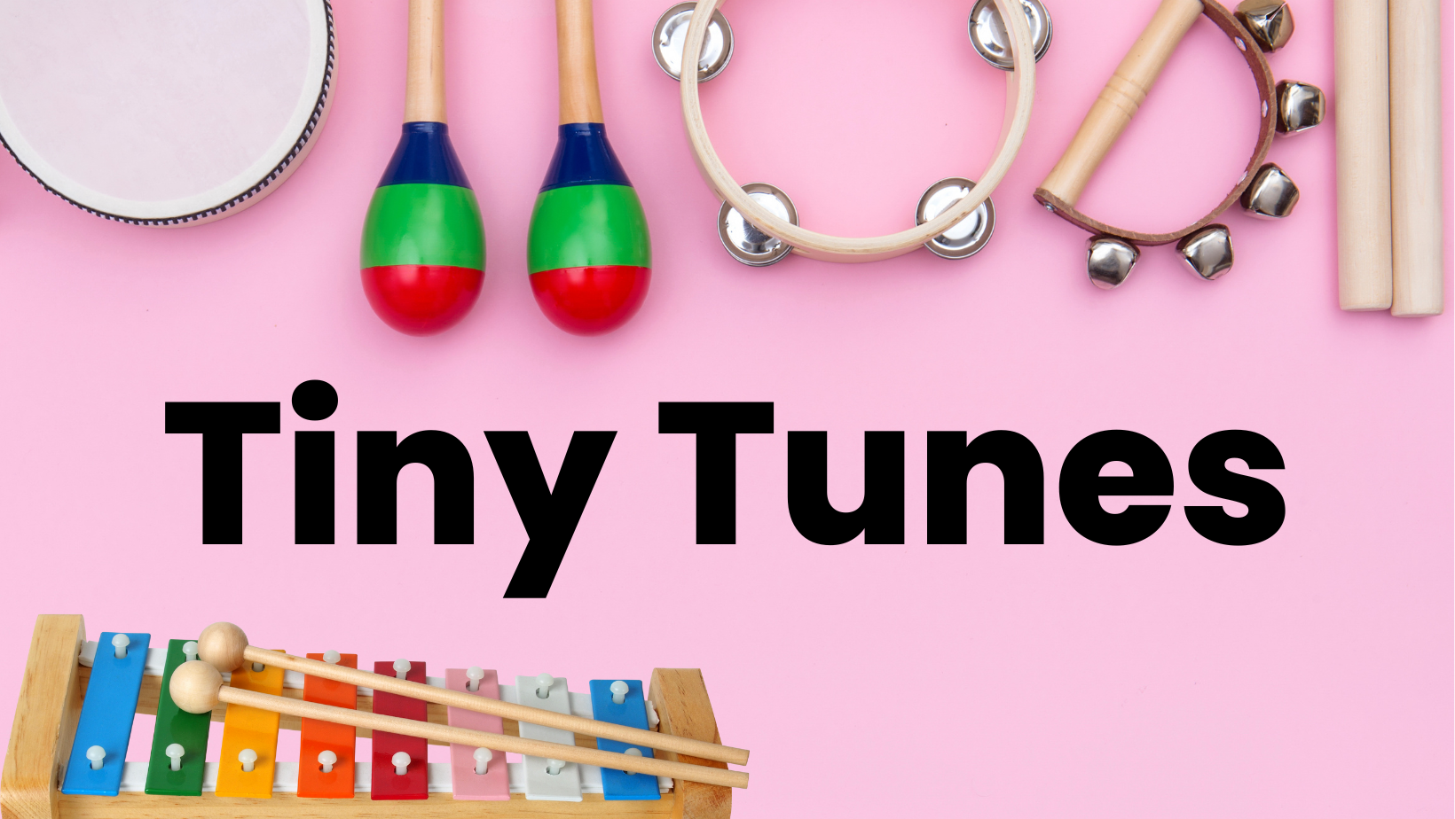 Preschool musical instruments with pink background