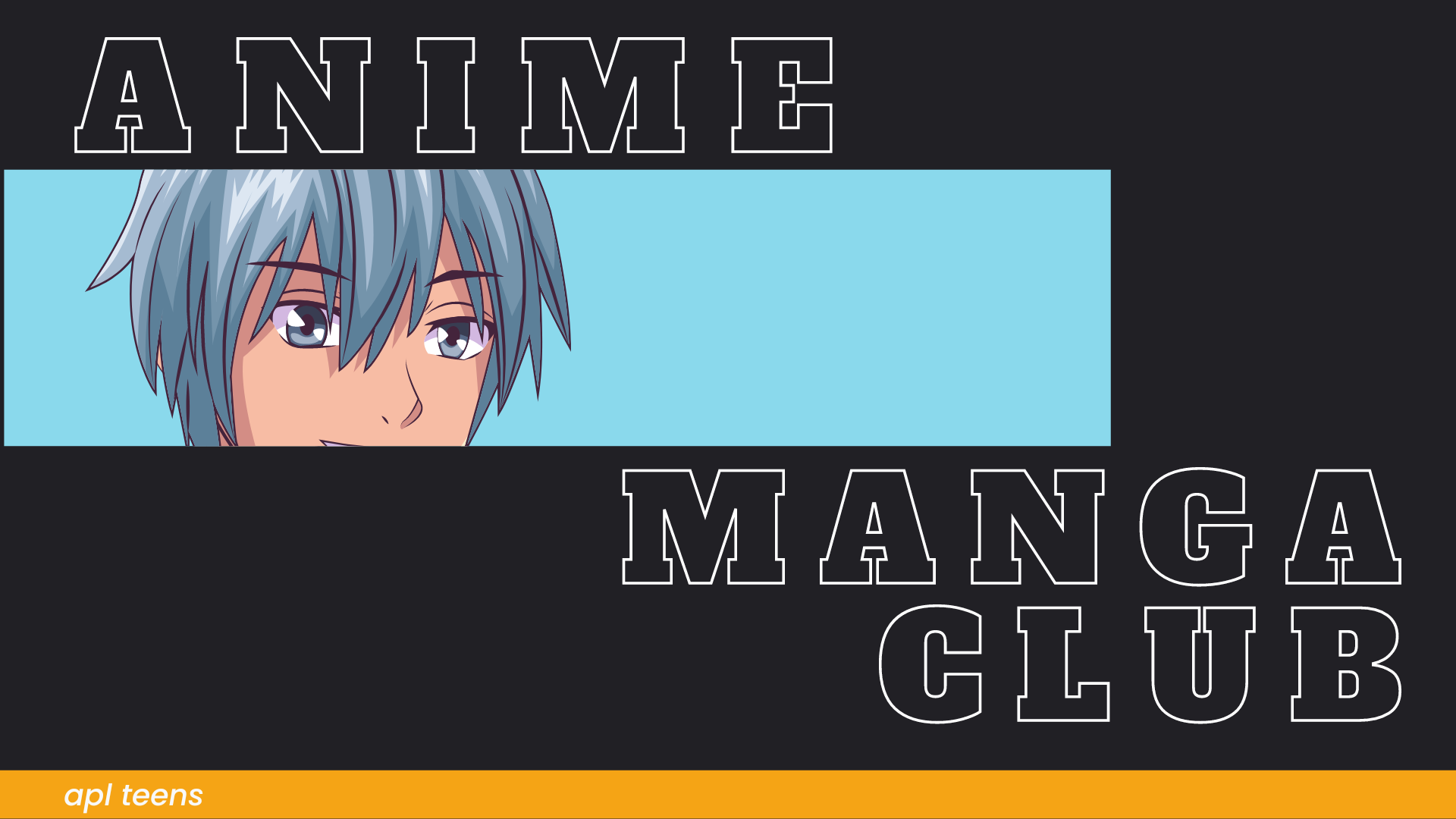 Anime and Manga Club with Boy with Blue Hair