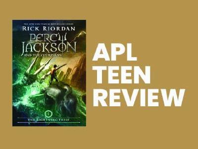 Percy Jackson & The Olympians Book One Cover with tan background 