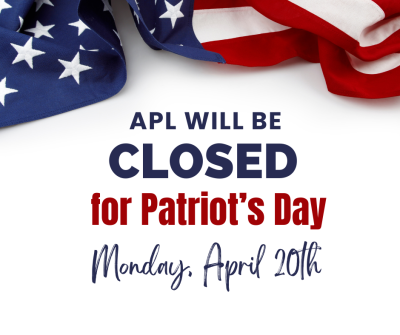 Closed for Patriot's Day 