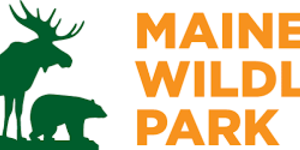 Green animals with Maine Wildlife Park text in orange 