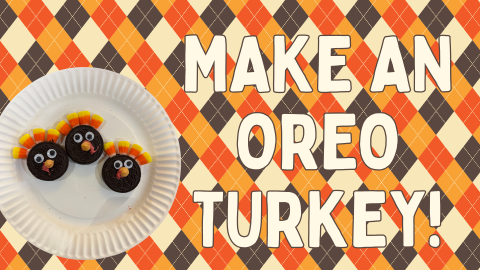 Oreo Turkeys on paper plate3 with plaid background