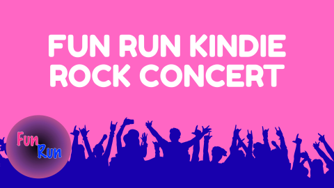 Fun Run with pink background and blue people