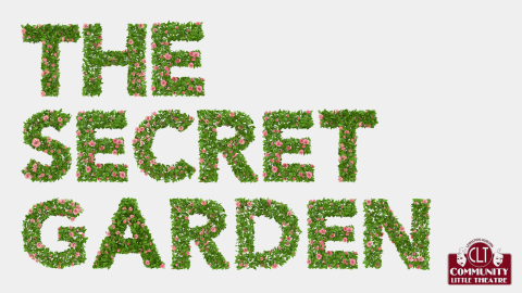 The Secret Garden in rose bush lettering with CLT logo