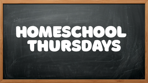 Chalkboard photo with white text - Homeschool Thursdays