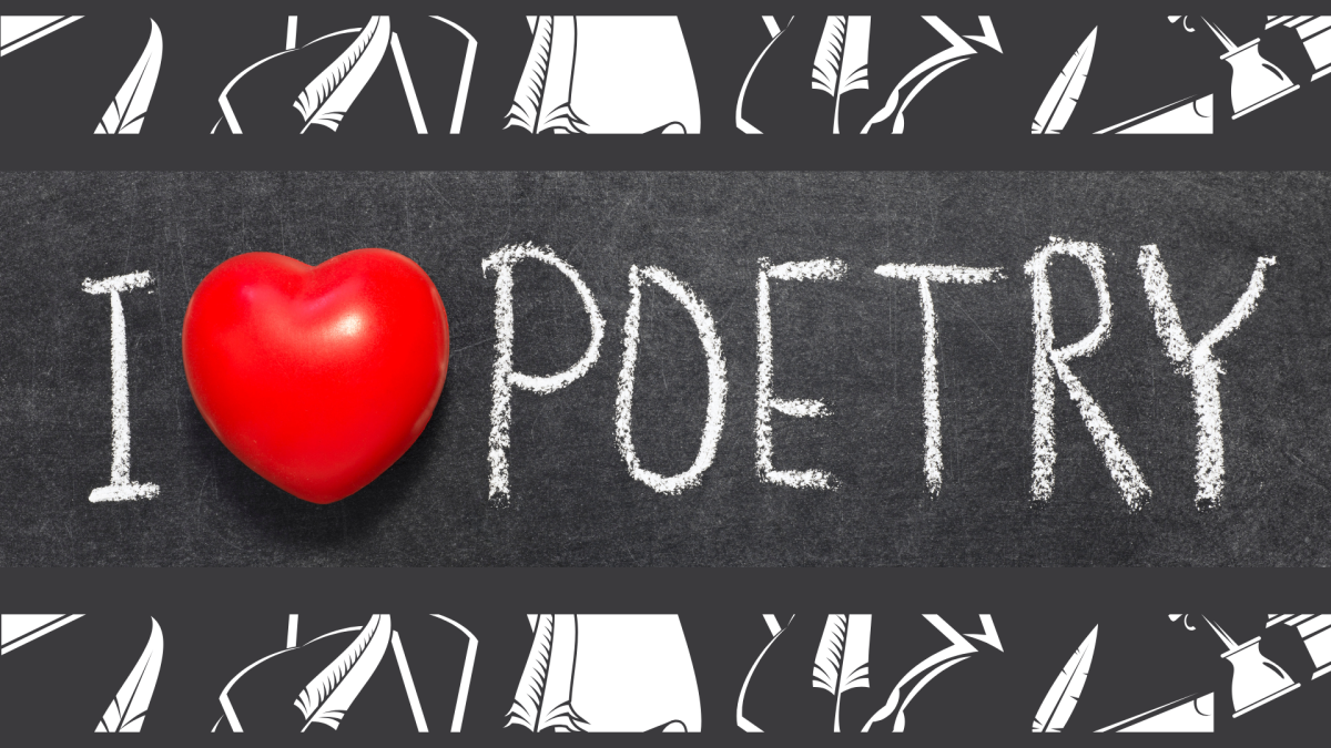 I heart poetry chalk writing