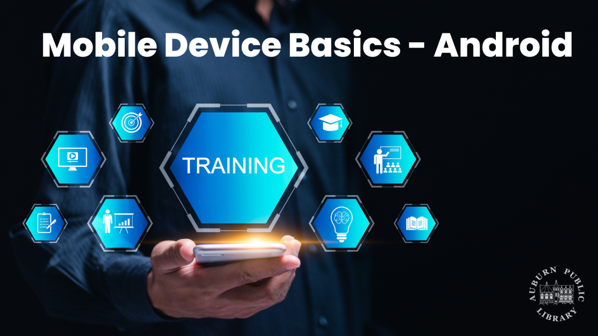 Man holding phone with white text 