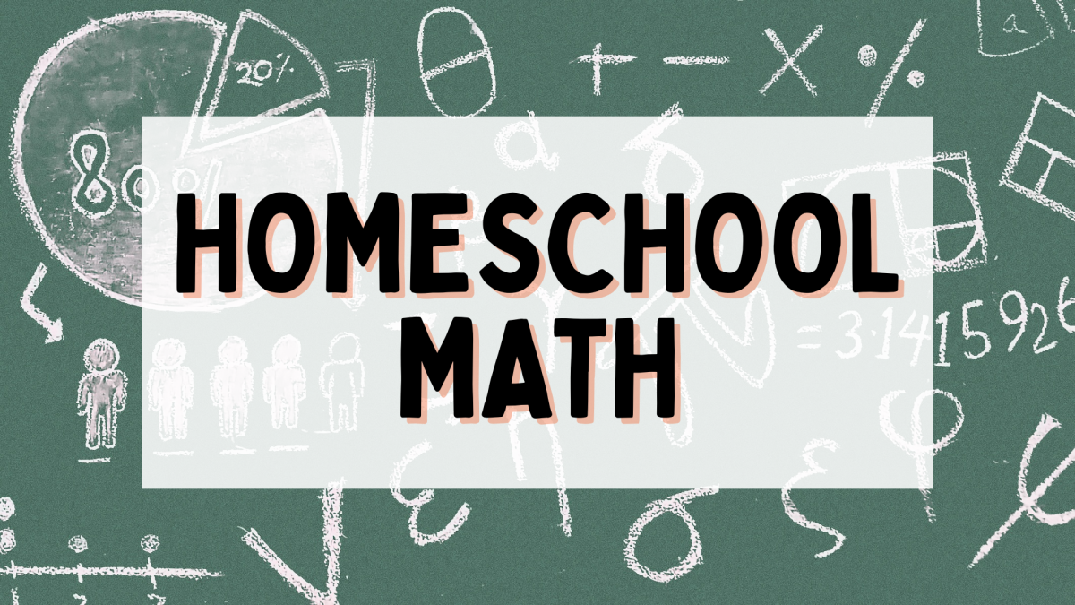 Homeschool Math with chalkboard background with equations