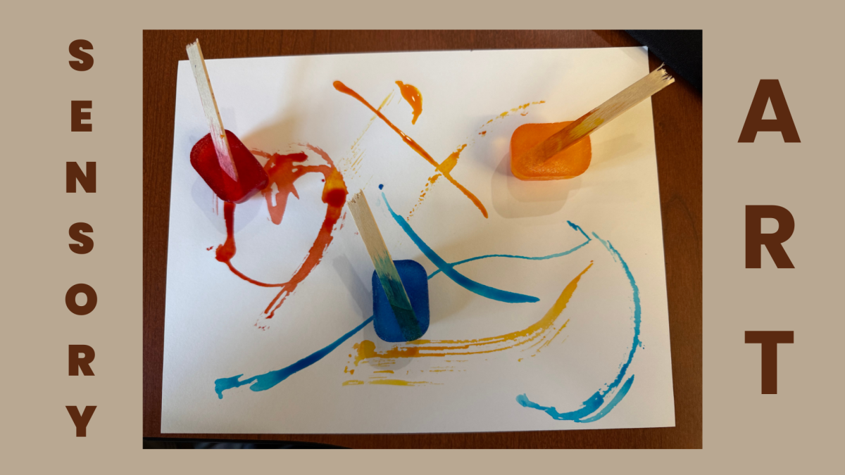 Ice cube paints with popsicle stick handles