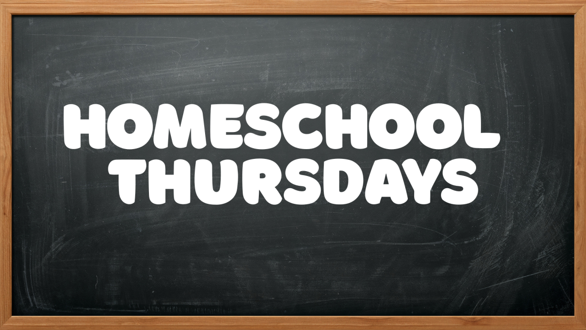 Chalkboard photo with white text - Homeschool Thursdays