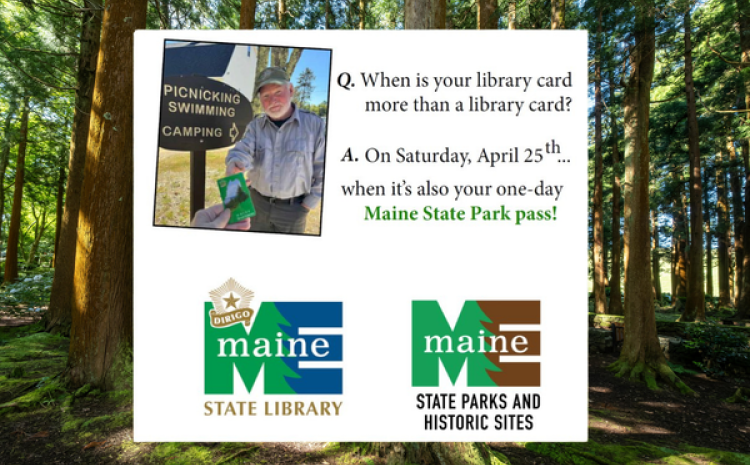 Free admission to state parks with library card with forest background